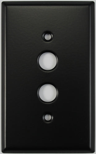 Stamped Steel Painted Matte Black One Gang Push Button Switch Wall Plate image 0