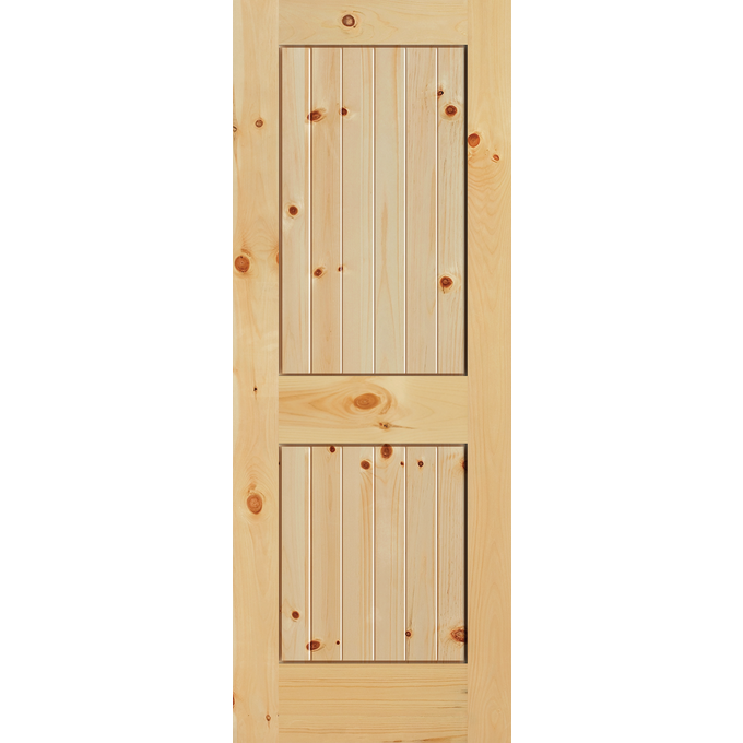 2-Panel Square Top Knotty Pine K2PS image 0