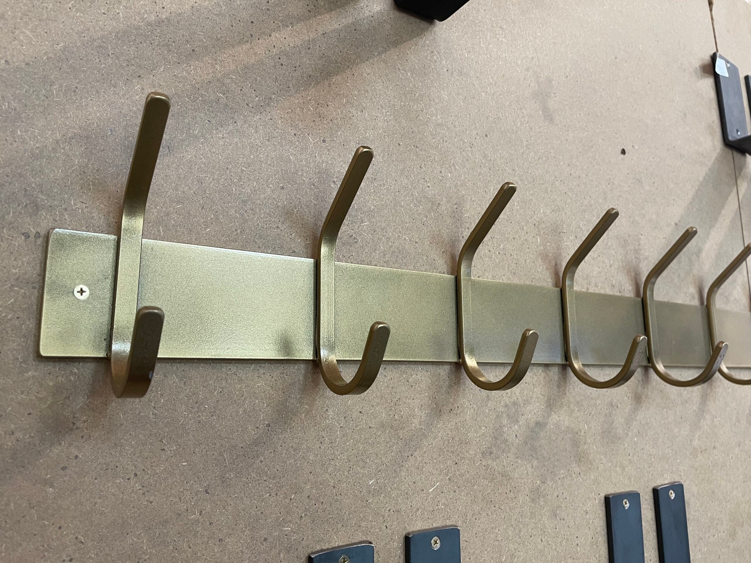 36" Cooperstown Coat Rack - Gold Powder Coat image 1
