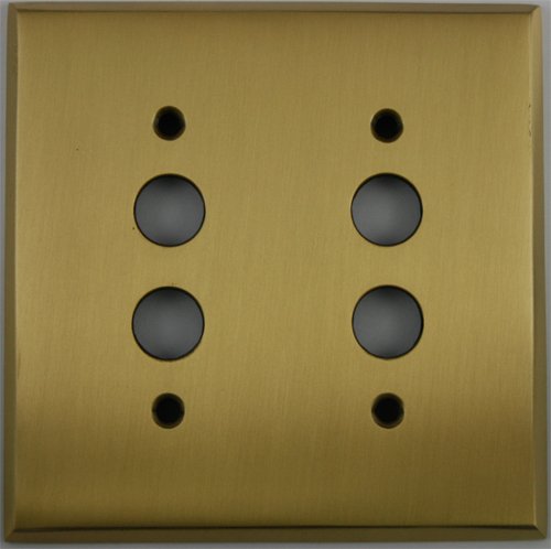 Forged Antique Brass 2 Gang Push Button Plate image 0