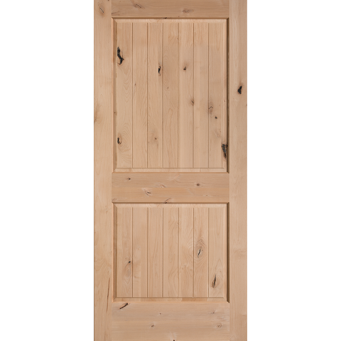 2-Panel Raised V-Groove Knotty Alder Solid Core KA305V