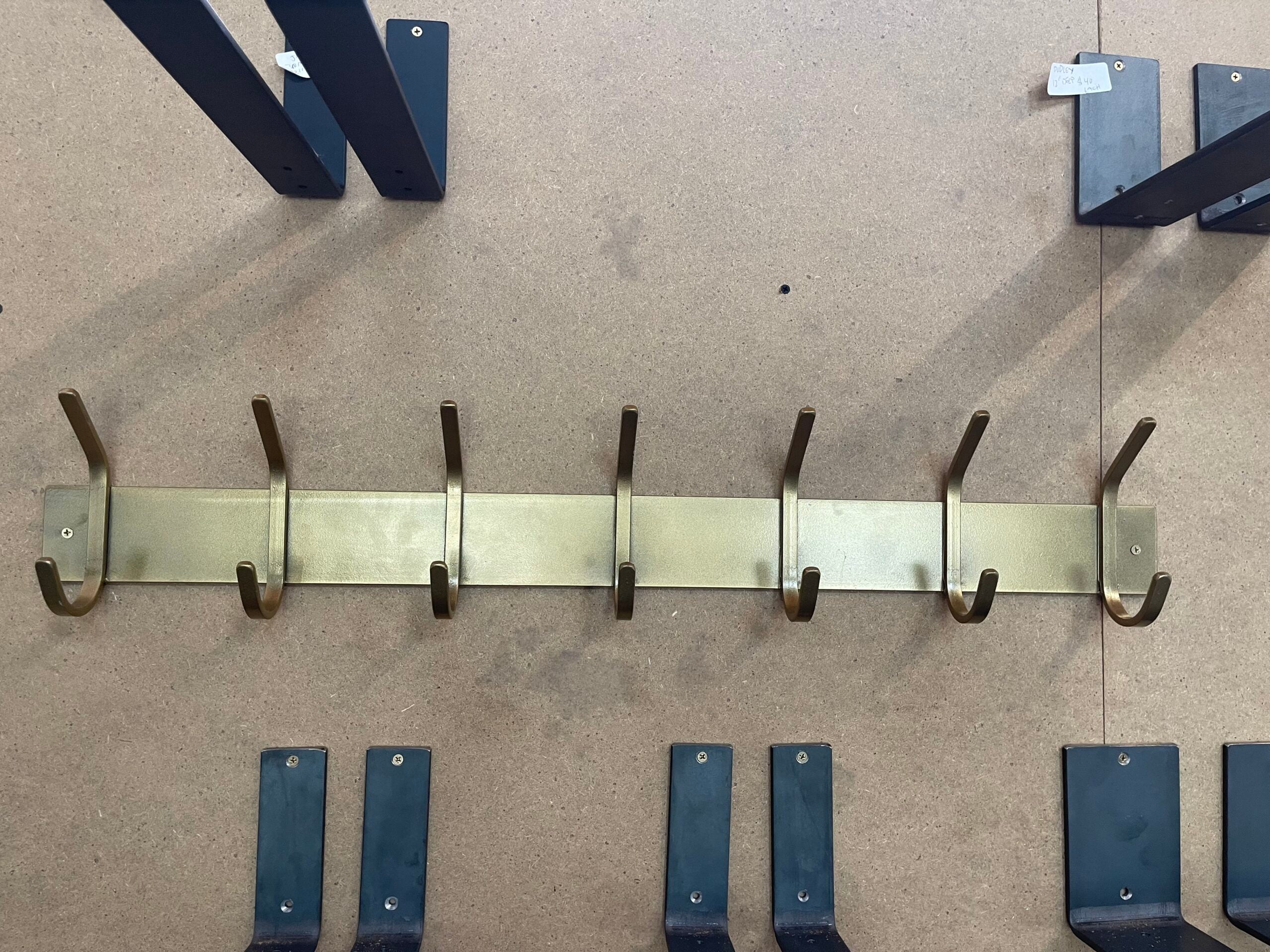 36" Cooperstown Coat Rack - Gold Powder Coat image 0
