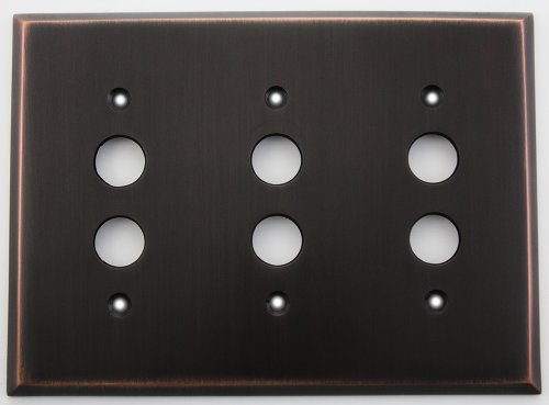 forged oil rubbed bronze gang push button plates